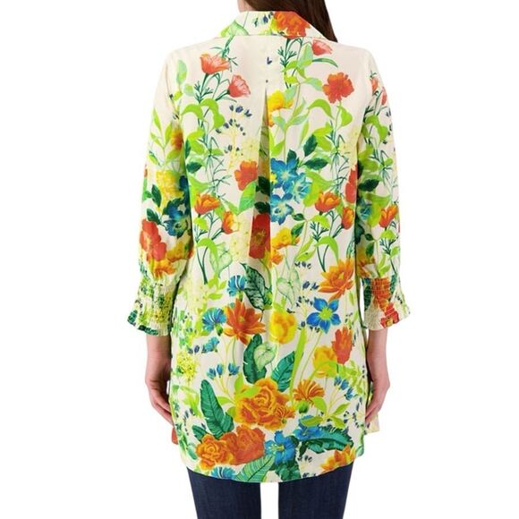 John Mark Floral Satin Dress Shirt/ Tunic Long Sleeve Size L NWT - Picture 4 of 8